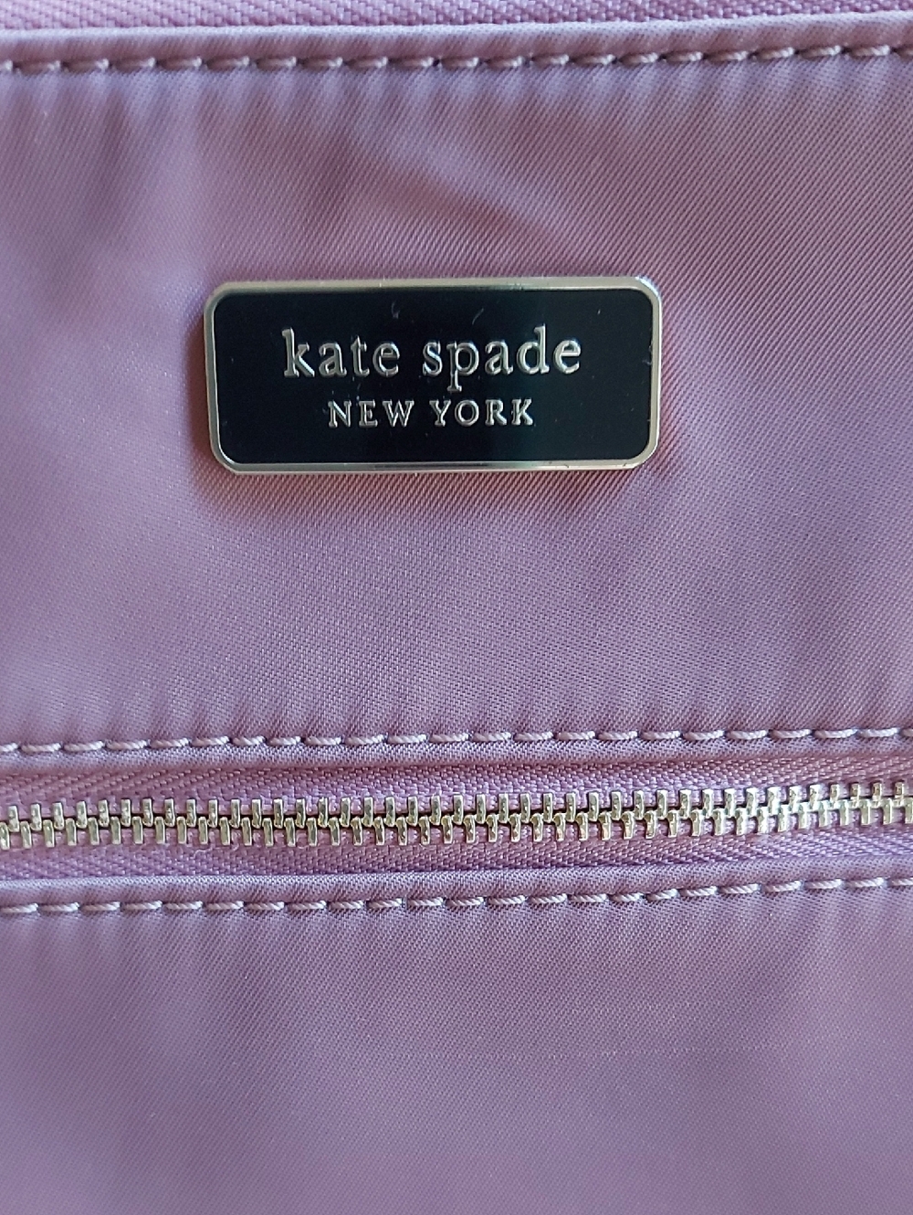 kate spade pink cosmetic pouch with gold hardware